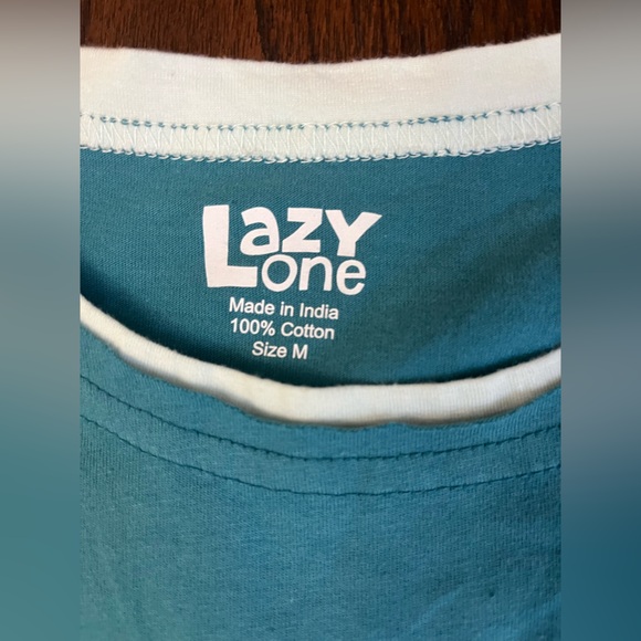 New Lazy One Teal Cotton Tee - Picture 2 of 2